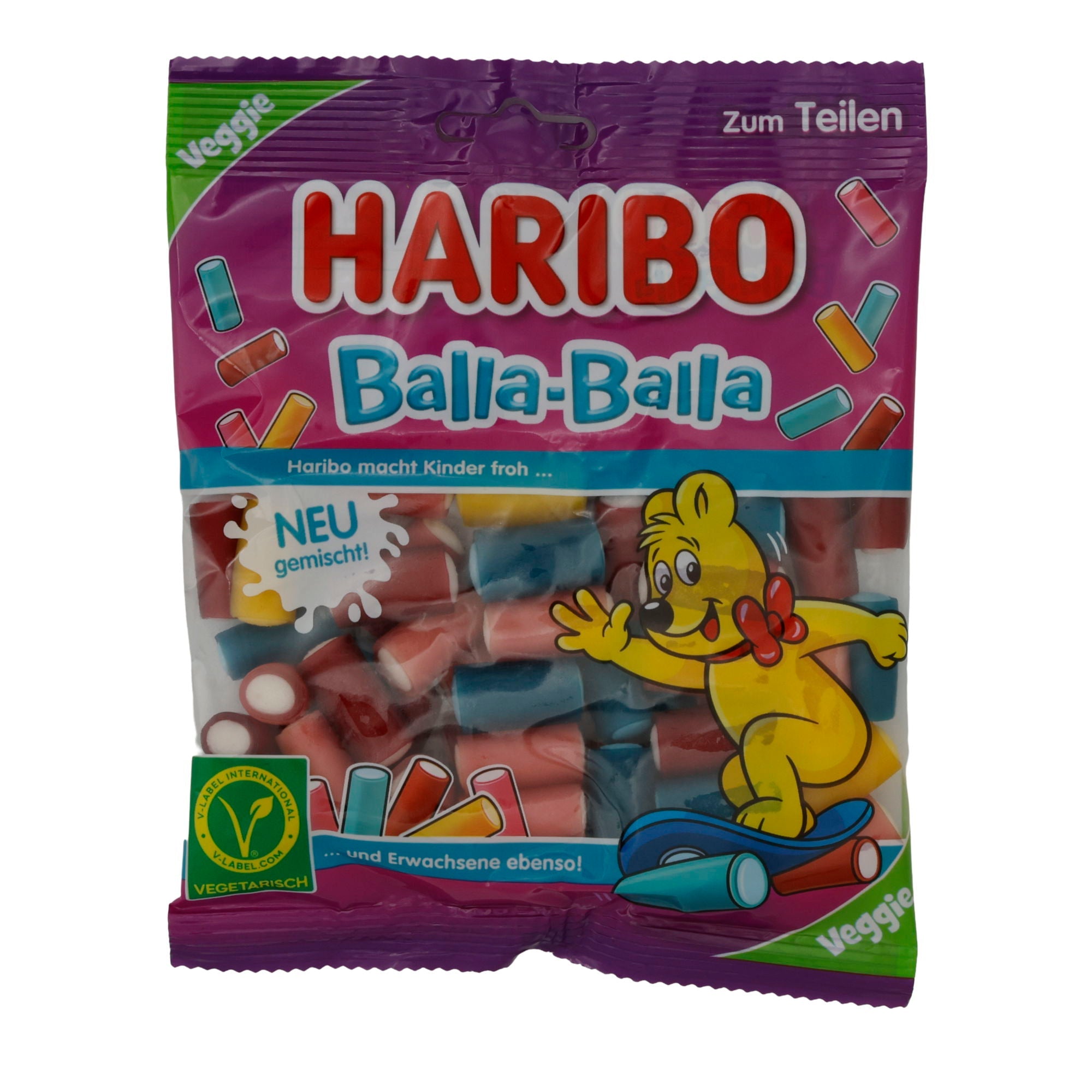 Balla-Balla Haribo | Bunte Gummibonbons | Mit saurer Zuckerglasur und fruchtigen Geschmacksrichtungen | 160 g HARIBO